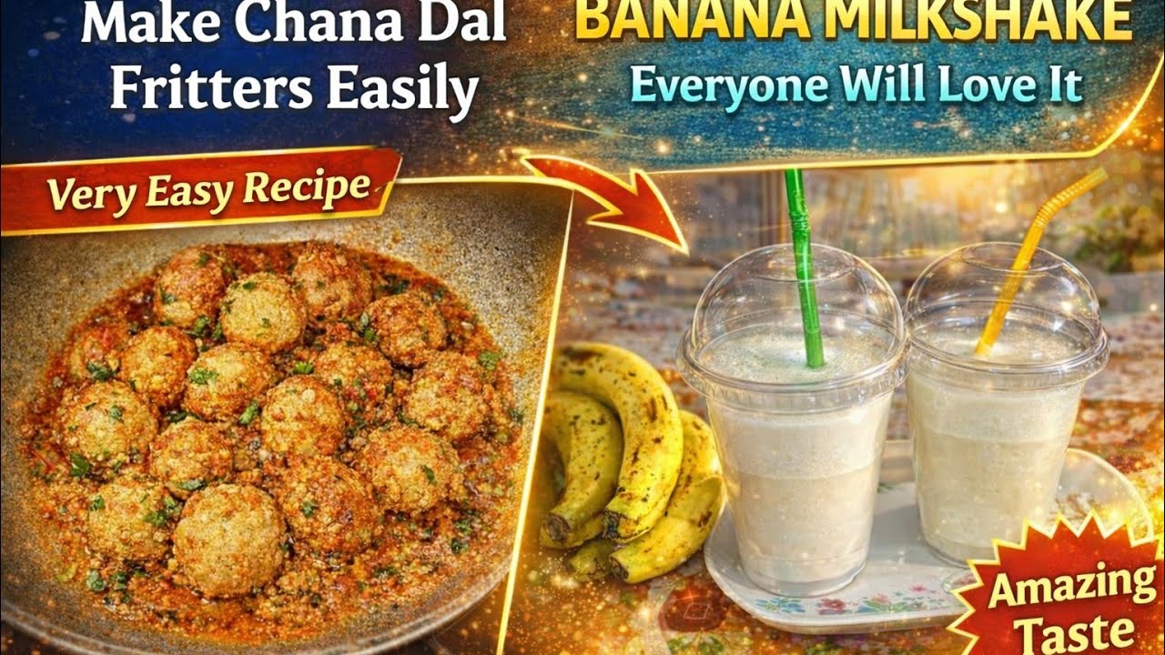 Easy and healthy Banana Custard Milkshake recipe|Kids favorite shake recipe|chana Daal kofta recipe