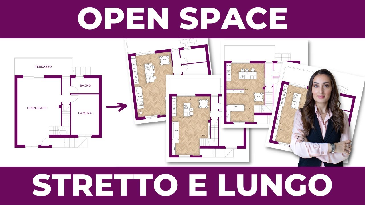 Progettare un OPEN SPACE stretto e lungo | Interior design