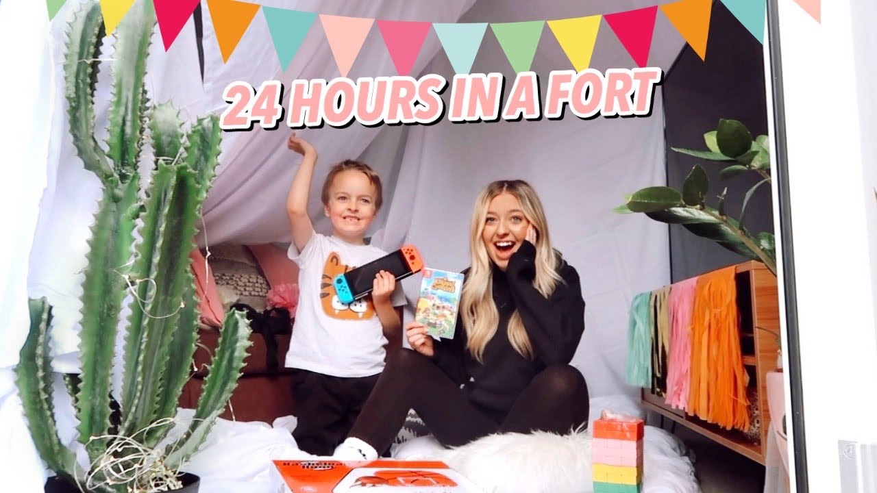 24 HOURS LIVING IN A FORT!!