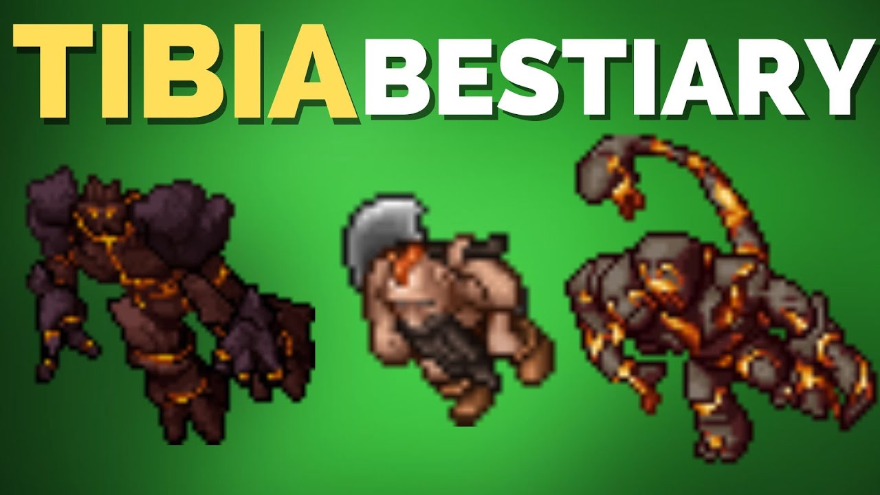 TIBIA BESTIARY Lava Golem, Lost Berserker, Magma Crawler, Infected Weeper