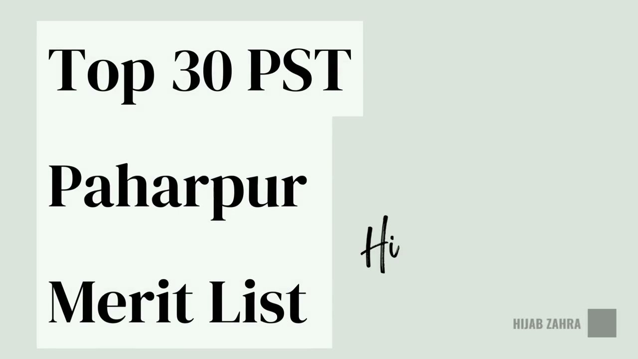 Top 30 PST Paharpur DIKhan Merit List 2022 | Etea Dikhan Pst Test Result