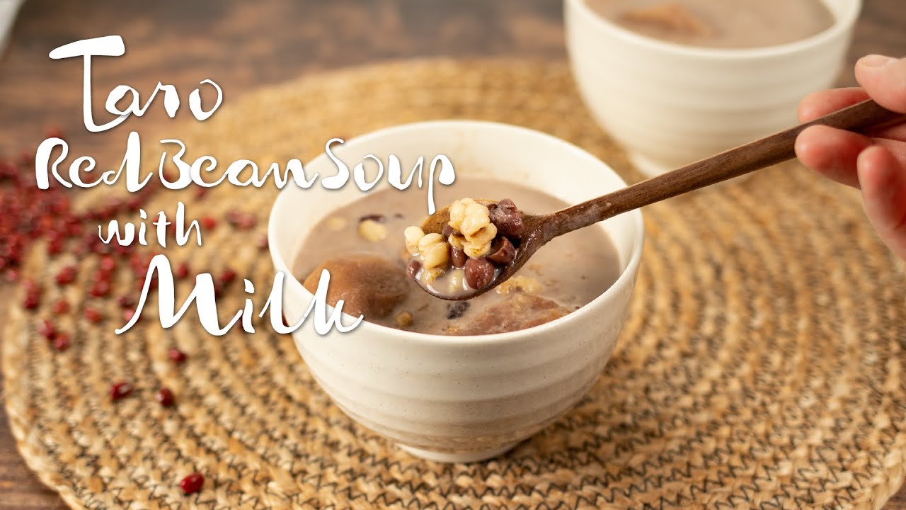 Taro Red Bean Soup with Milk