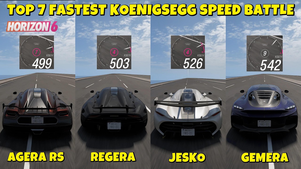 FH6 | INSANE BOOSTED TUNED Koenigseggs | TOP 7 FASTEST Koenigsegg Speed Battle in Forza Horizon 6