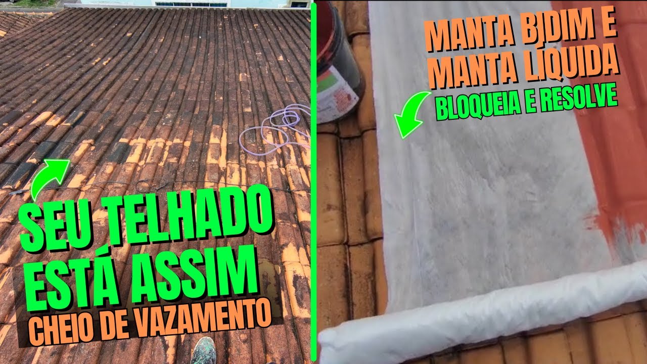 Goteiras no TELHADO , Manta BIDIM e MANTA Líquida Resolve