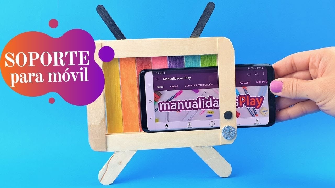📱 Soporte para móvil casero con palitos de helado ¡Fácil!