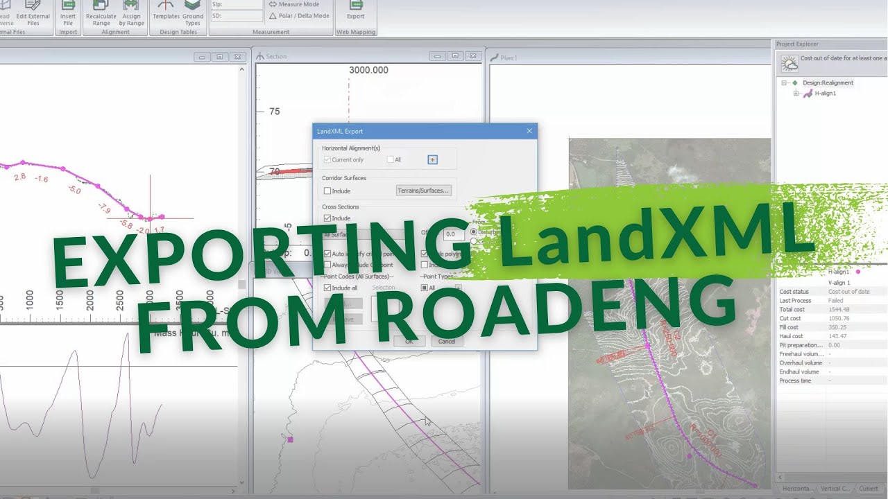 Exporting LandXML from RoadEng