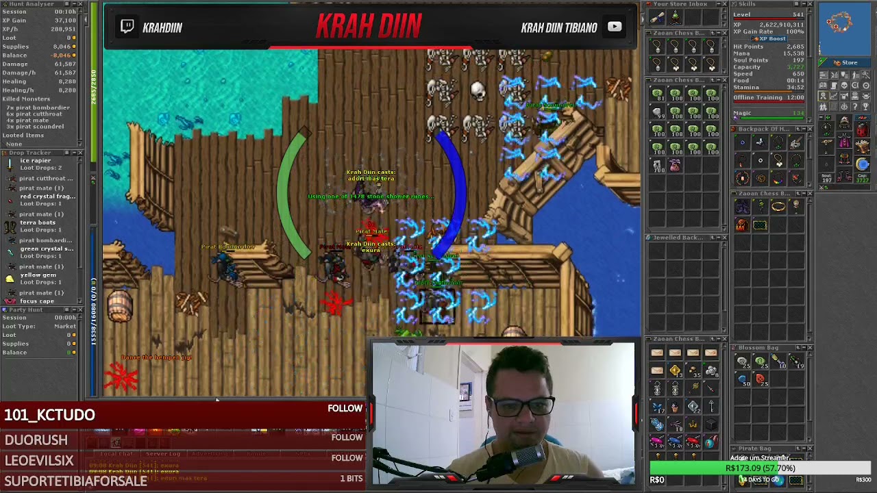 Tibia. Dicas de Hunt: Pirats da Jangada. ED/MS 200+.