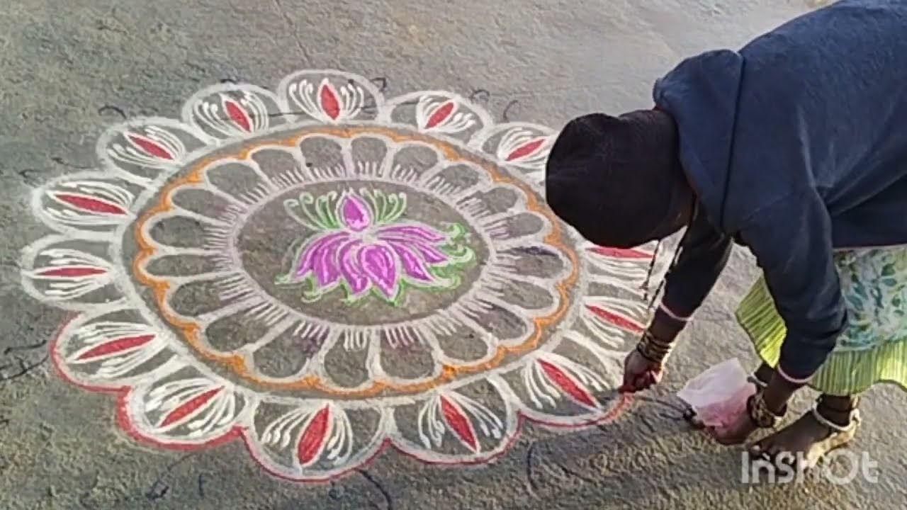 ಮಹಾಶಿವರಾತ್ರಿ flower ರಂಗೋಲಿ ||coloured rangoli kolam||mahashivaratri rangoli designs||festivalrangoli