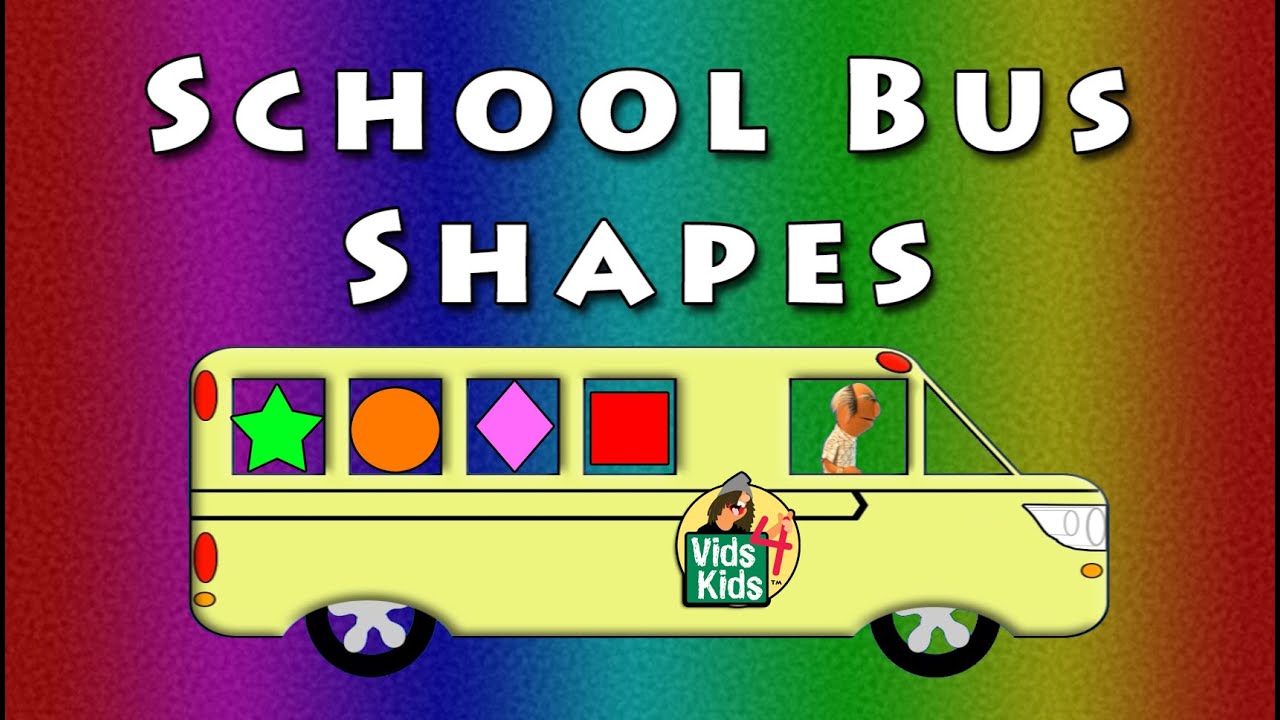 Школьный автобус Фигуры - Узнайте Формы школа автобусе для детей