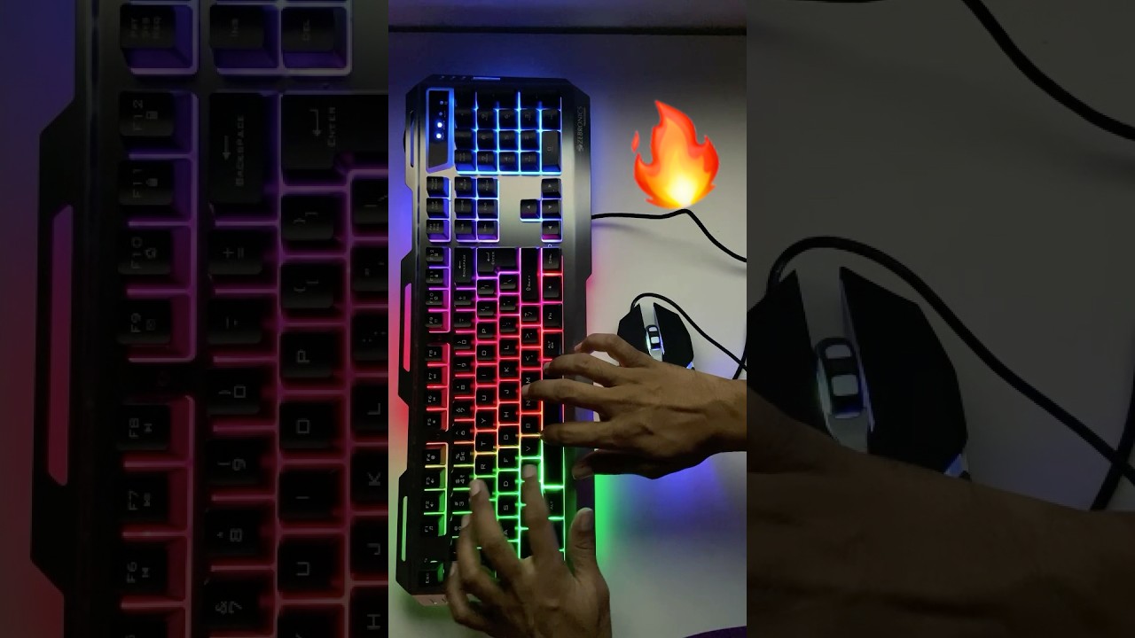 RGB Keyboard + Mouse Combo ₹1000 Zebronics Zeb - Transformer #keyboard #shorts