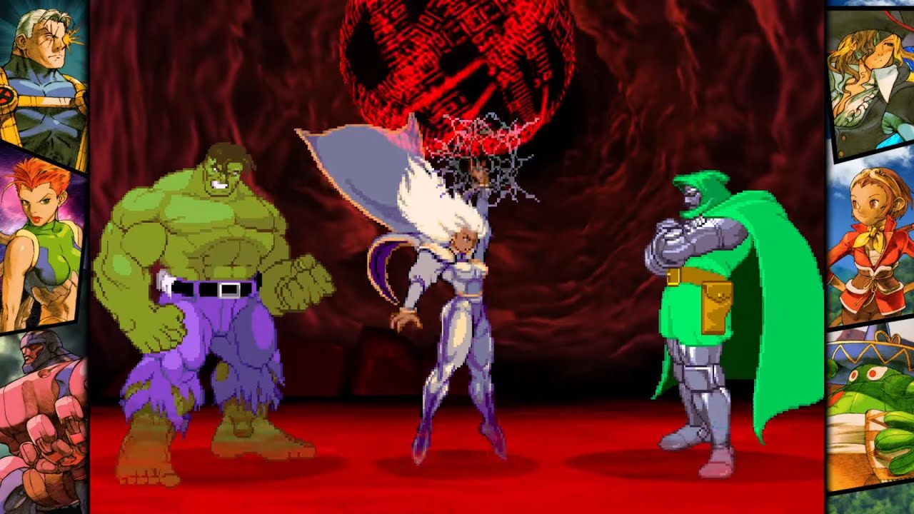Marvel vs Capcom 2: Storm, Hulk, and Doctor Doom arcade playthrough
