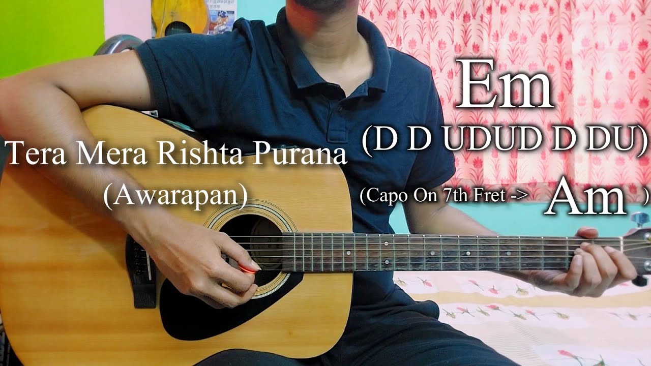 Tera Mera Rishta Purana | Awarapan | Easy Guitar Chords Lesson+Cover Strumming Pattern, Progressions