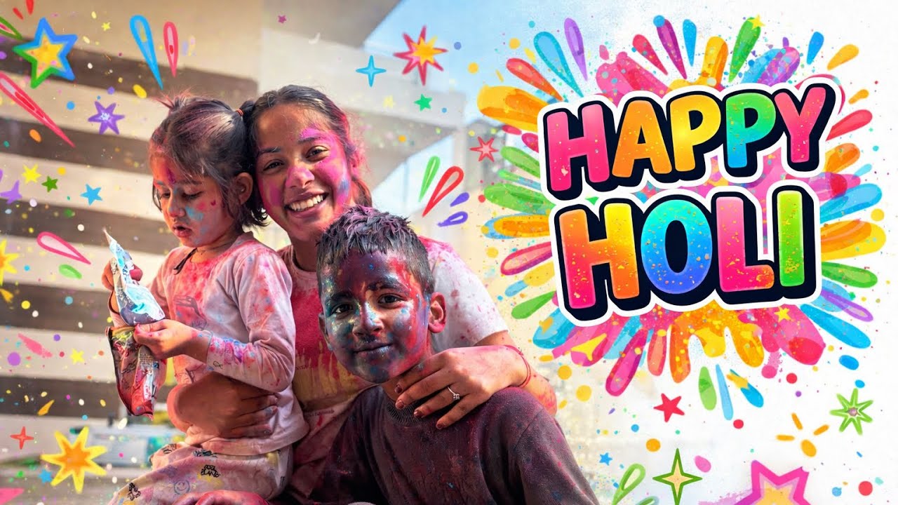 Aaj ka vlog – rang, masti aur Holi wali happiness! 💛🌸 #holicelebration #holivlog 