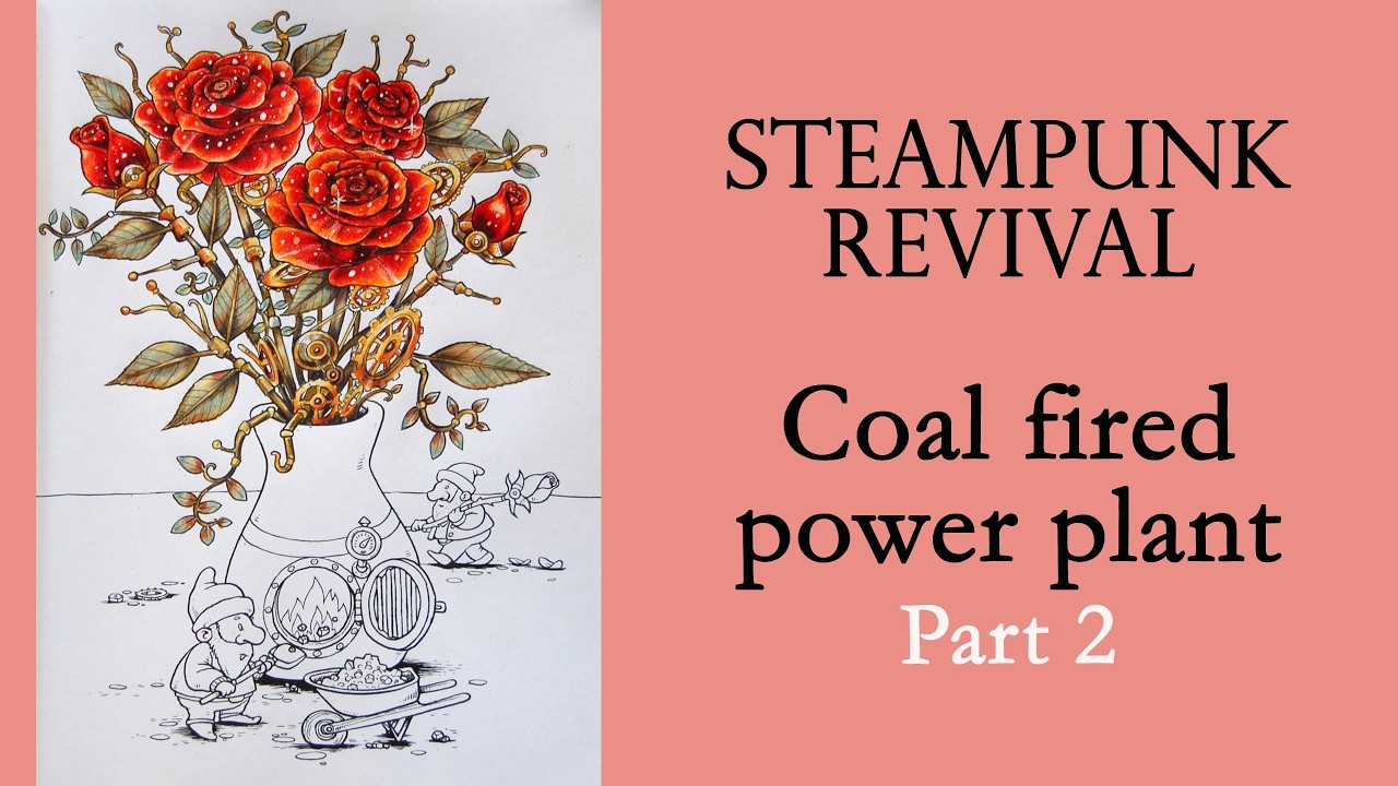 Coal fired power plant. Part 2 #Coloring in  'Steampunk Revival' #Prismacolor #adultcoloring
