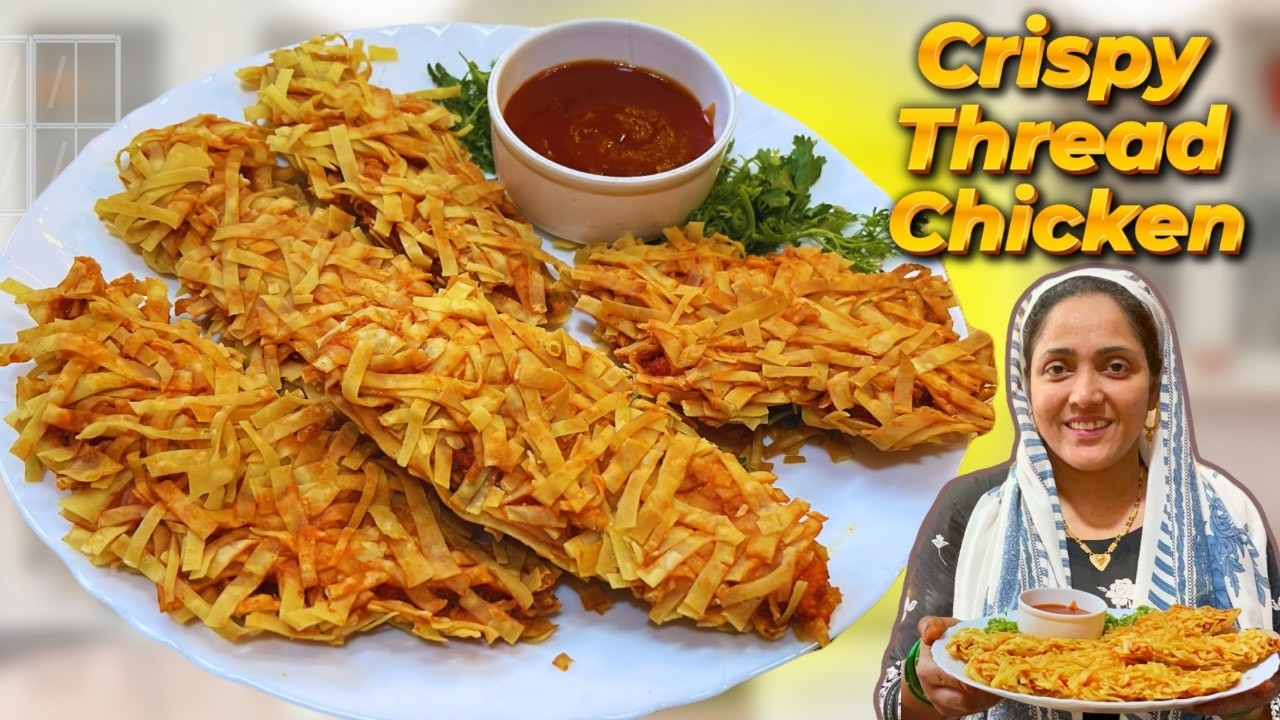 इफ्तार बाजार जैसा स्वादिष्ट थ्रेड चिकन | Crispy Thread Chicken Recipe | Ramadan Iftar Special | 2026