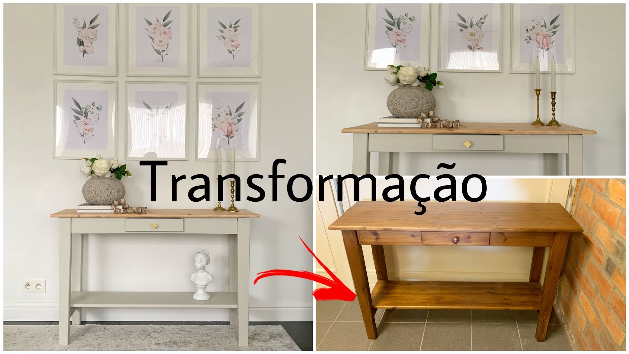 Transformação do Aparador - antes e depois de pintado