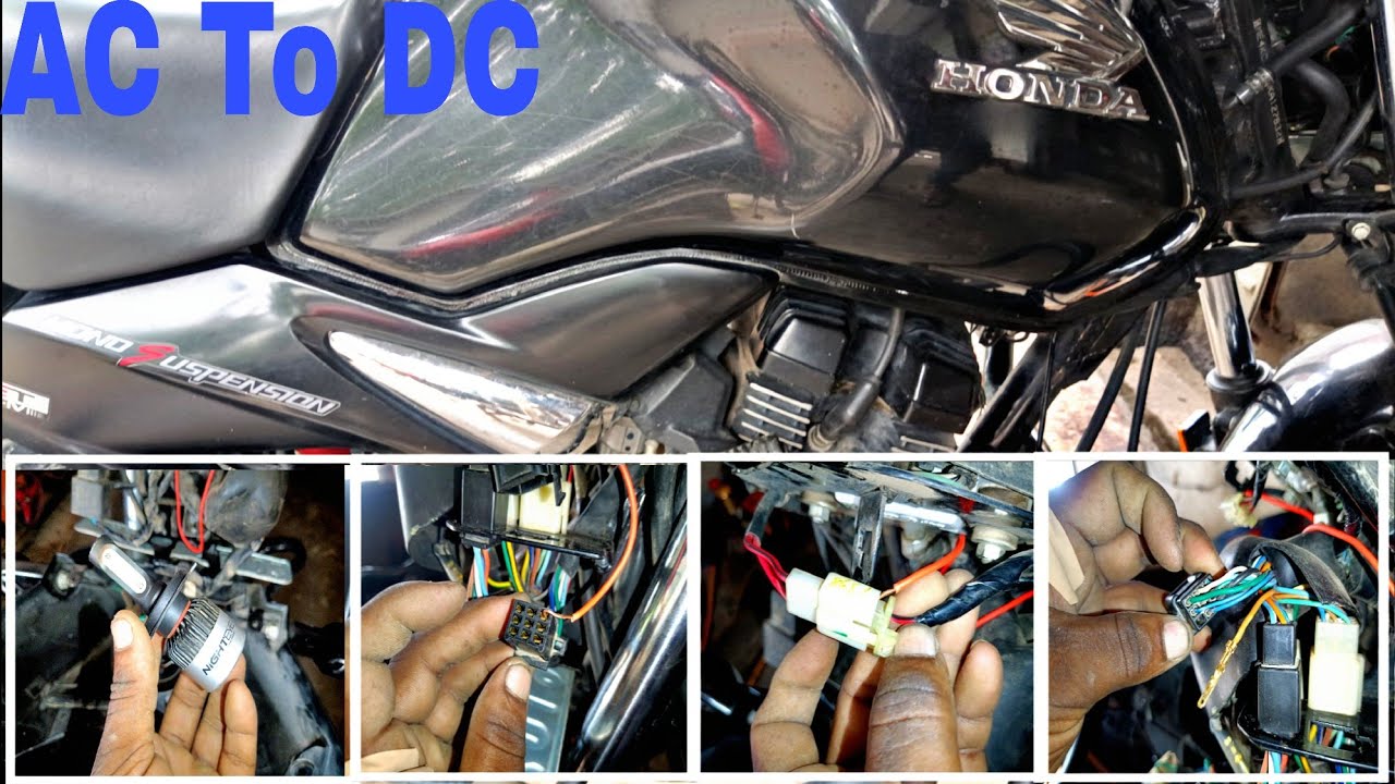 Ac To Dc Headlight Honda CB Unicorn LED Lite connection kaise karen dekhiye
