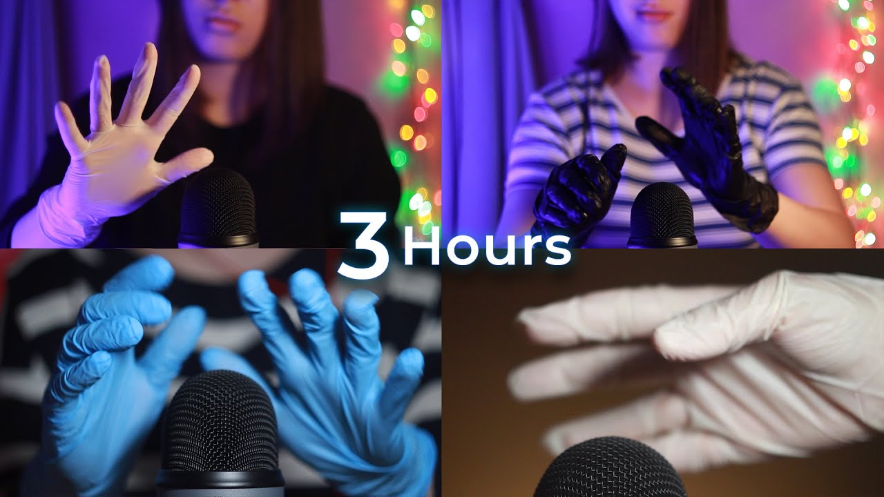 ASMR | 💥CAUTION💥 3 Hours | 5 Best Latex and Nitrile Gloves for Your Sleep | Ear Massage | No Talking