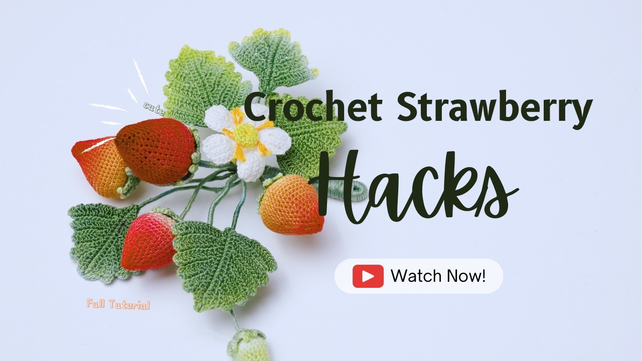 Mini Crochet Strawberry Earrings DIY | Free Pattern