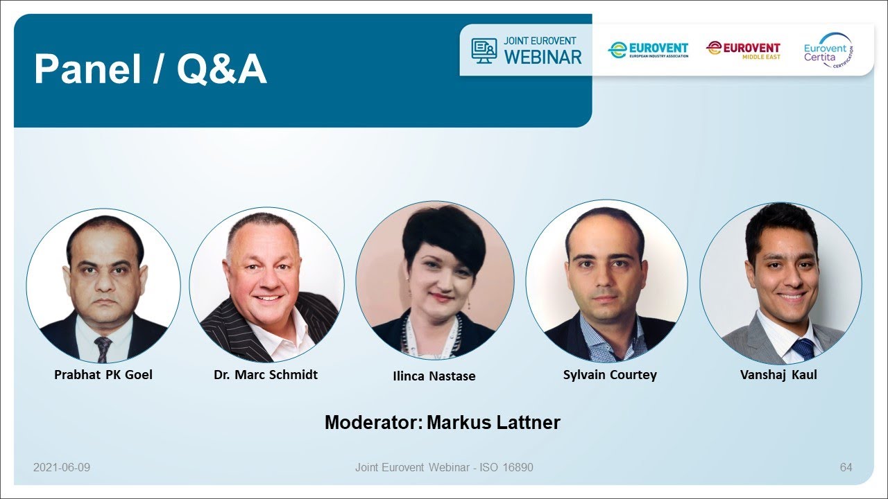 ISO 16890 Panel discussion and Q&A
