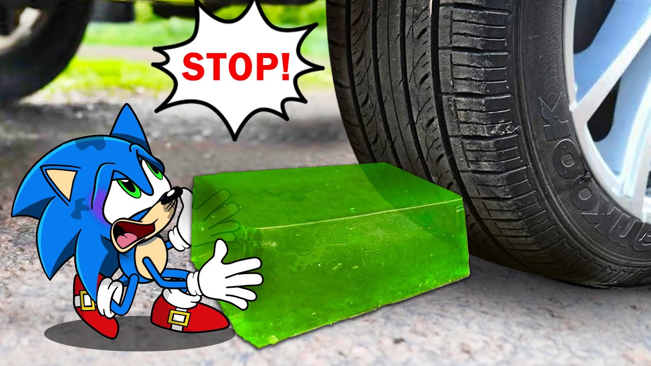 Please Noo ! Car Crushing Sonic vs Jelly Animation 🚓 Crushing Crunchy & Soft Things by Car