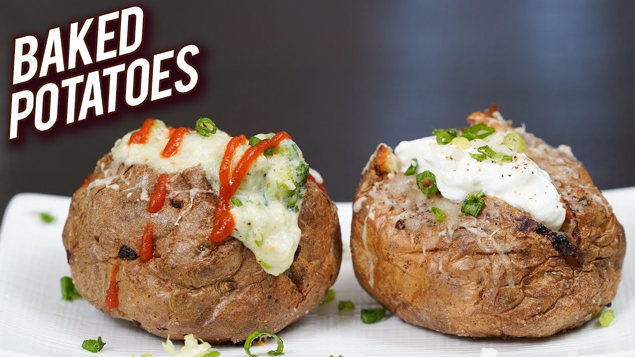 Quick And Easy Classic Baked Potatoes - Baked Cheese Potatoes - How to Make Baked Potatoes - Ruchi