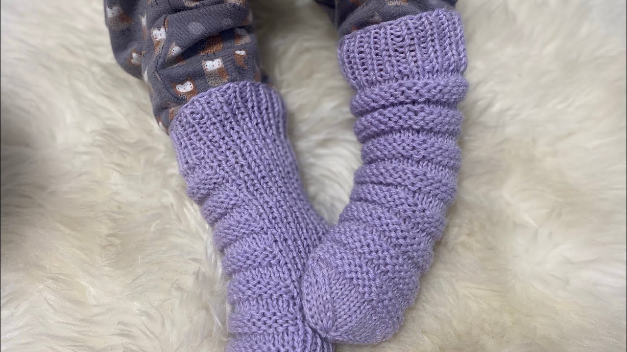 Bananen Socken Kinder Baby stricken ohne Ferse