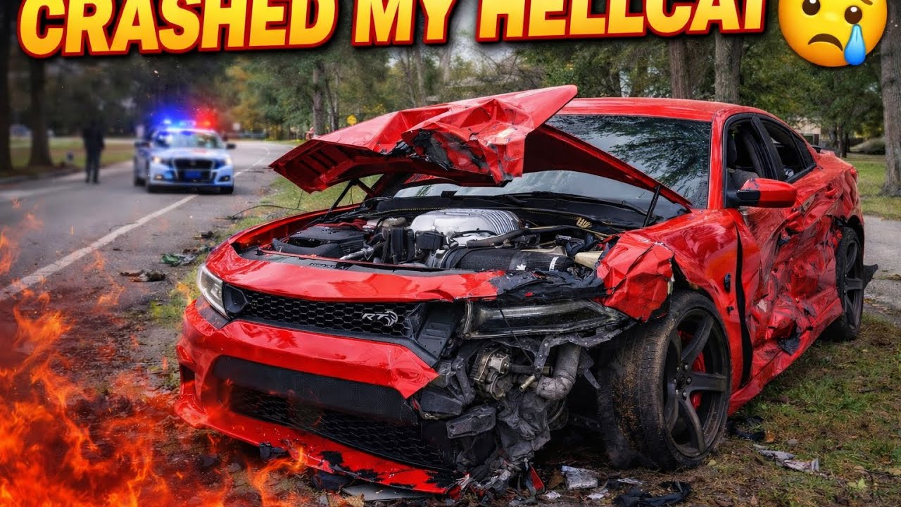 I CRASHED MY HELLCAT BAD ( NOT CLICKBAIT) 😳 .....                   #hellcat  #automobile #srt