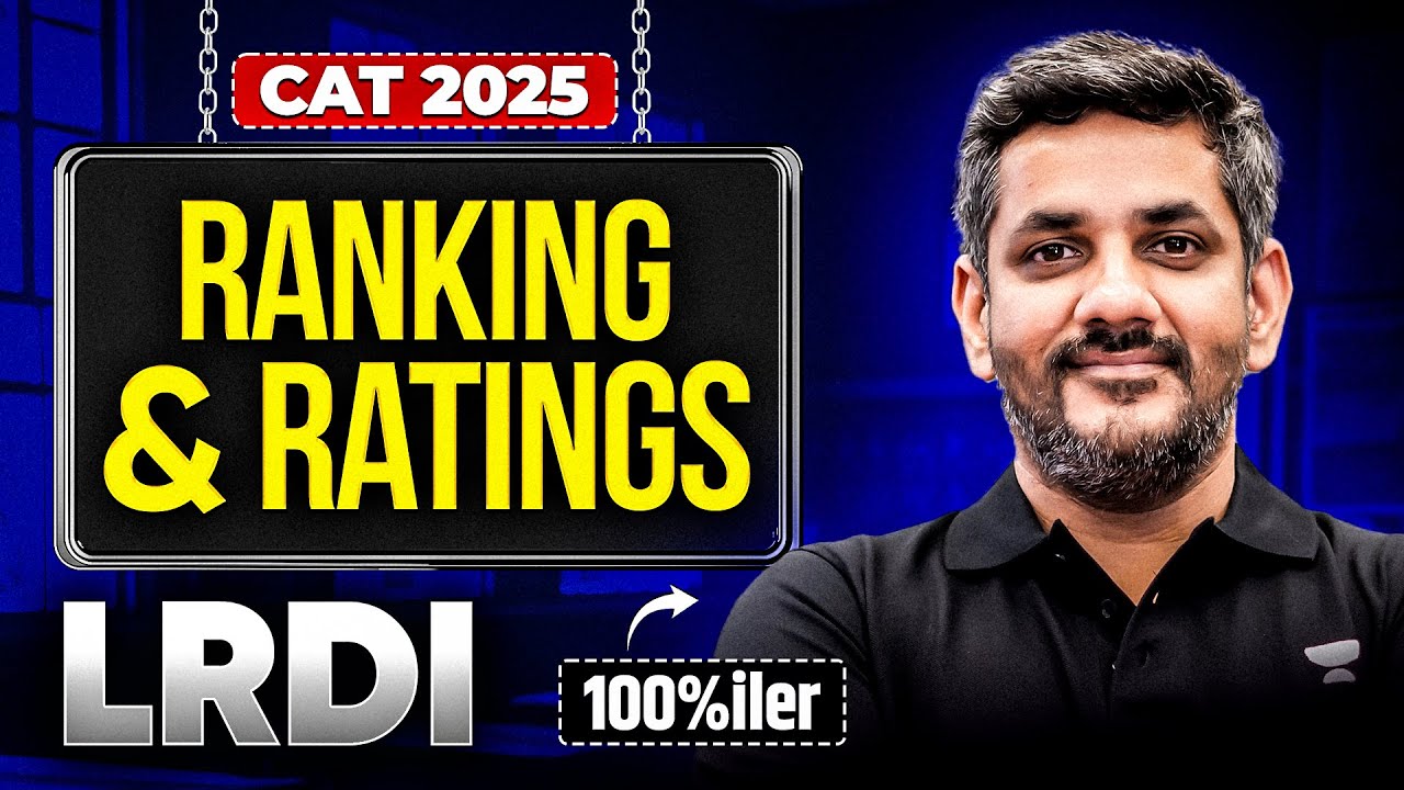 Master Ranking & Rating for CAT 2025 LRDI | By LRDI 100%iler