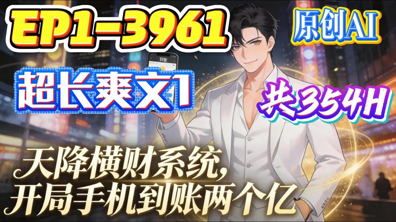 【💥超长爽文💥】《天降横财系统，开局手机到账两个亿》第1-3961集 P1 |人无横财不富，马无夜草不肥。 快递送来价值连城的龙石种帝王绿貔貅手把件，银行短信通知到账两个亿。 #西瓜推文