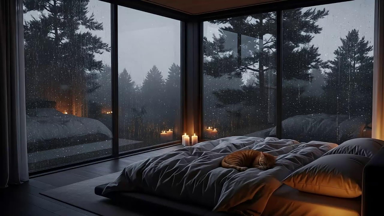 Cozy Rainy Night with Relaxing Piano Music | The Perfect Sound for Deep Sleep