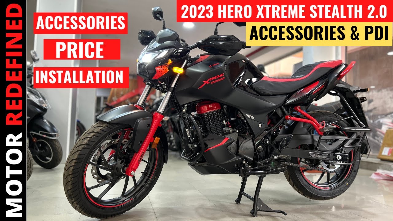 Finally 2023 Hero Xtreme 160R  Stealth 2.0 BS6 PDI & All Accessories Installation With Price.
