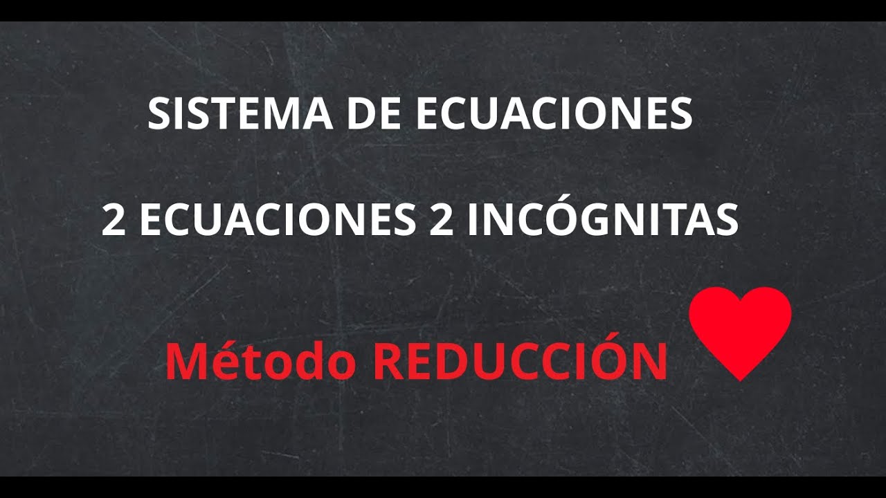 Método de REDUCCIÓN: Sistema de ecuaciones, 2 ecuaciones con 2 incógnitas.