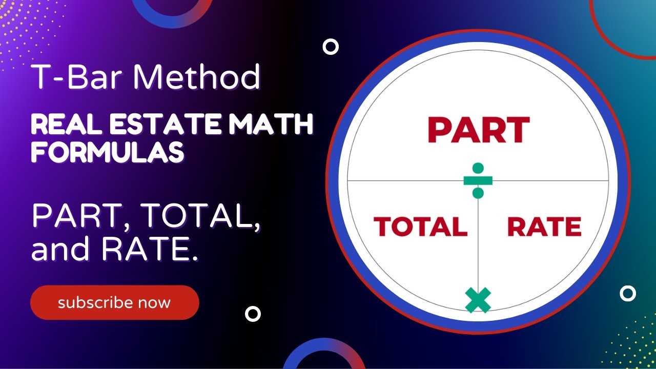 T-Bar Method - Real Estate Math Formulas (Part, Total & Rate)