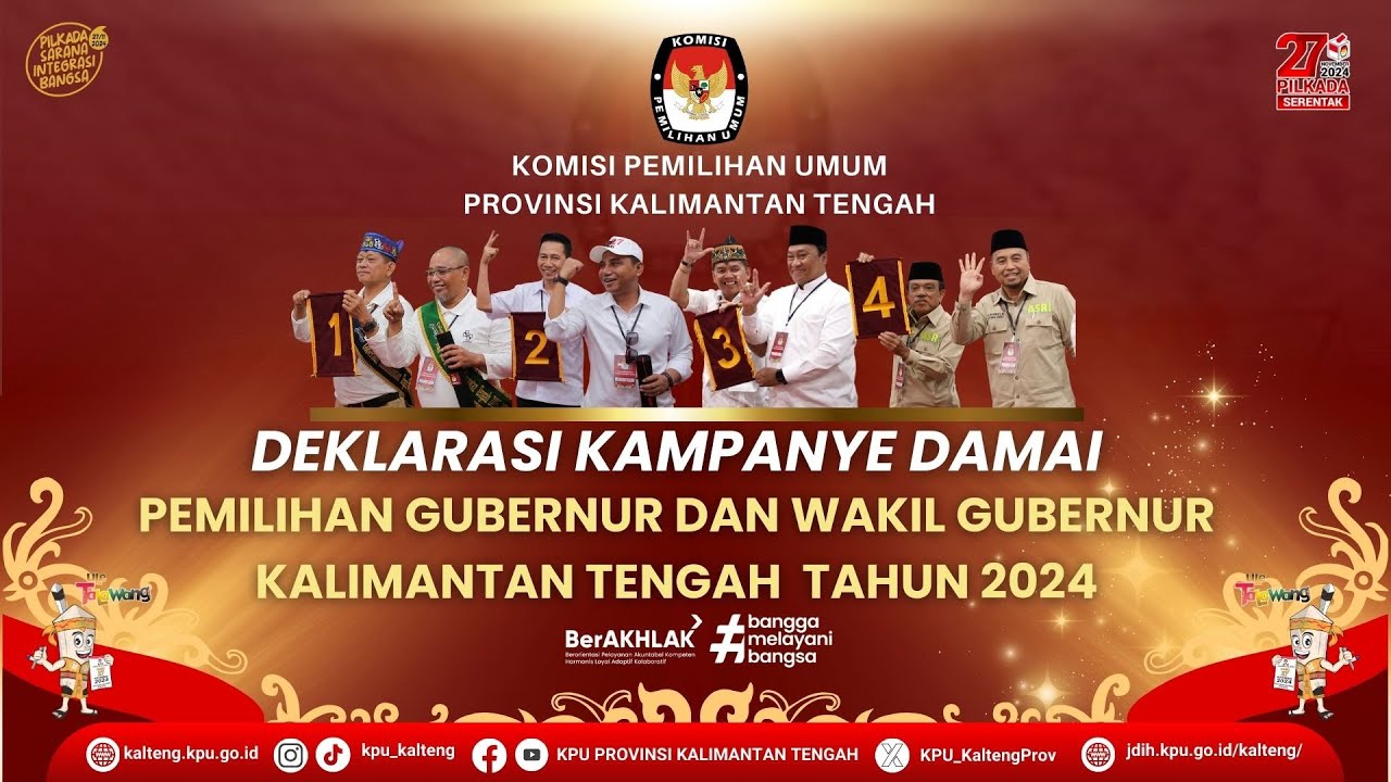 DEKLARASI KAMPANYE DAMAI PEMILIHAN GUBERNUR DAN WAKIL GUBERNUR KALIMANTAN TENGAH  TAHUN 2024