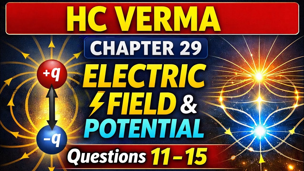 HC Verma Ch-29 ⚡ Electric Field & Potential | Solved Q-11–15 | JEE 🚀 NEET