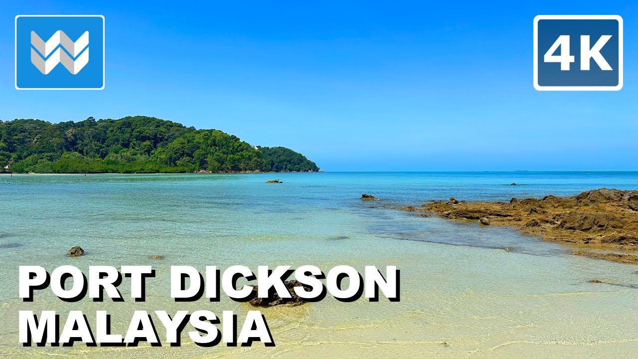 [4K] Port Dickson Beach in Negeri Sembilan, Malaysia 🇲🇾  Scenic Walking Tour🎧 Relaxing Beach Waves