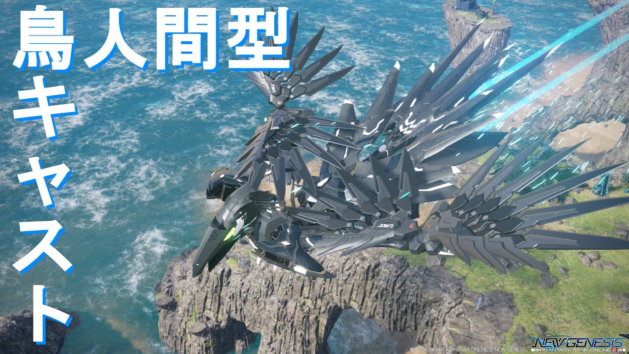 【 #PSO2NGS 】カラスモチーフ鳥人間型キャスト / Crow motif bird-man cast