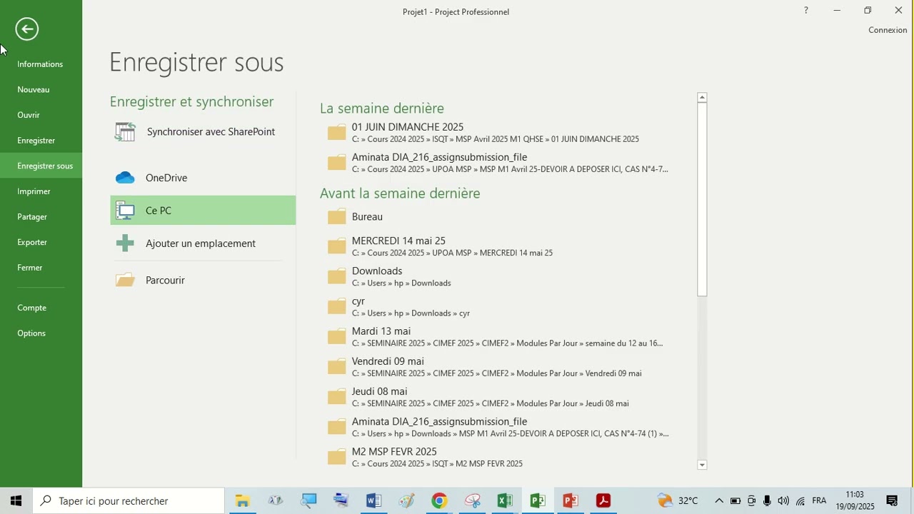 COURS N°1 MICROSOFT PROJECT LES BASES 10H 12H Par M Lefort