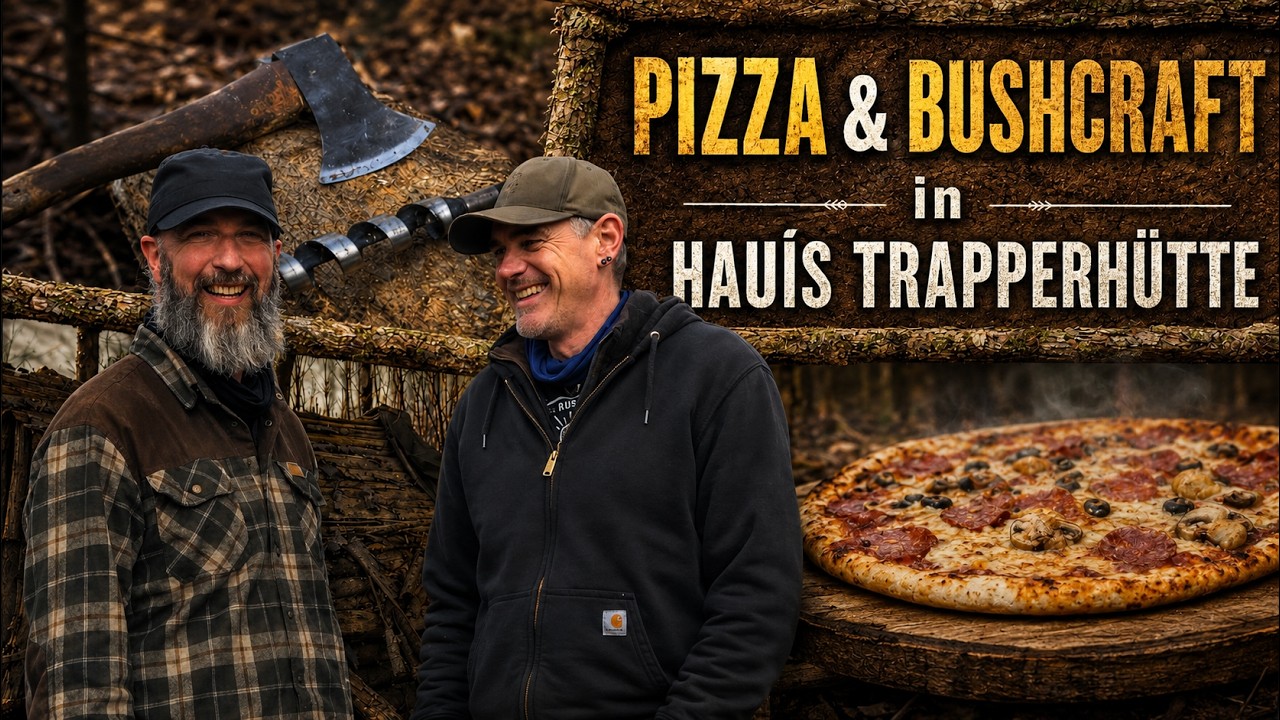 Waldpizza & Nano Bushcraft, Wald Zeit in @HauiArt Trapper  Hütte I Ovenighter I