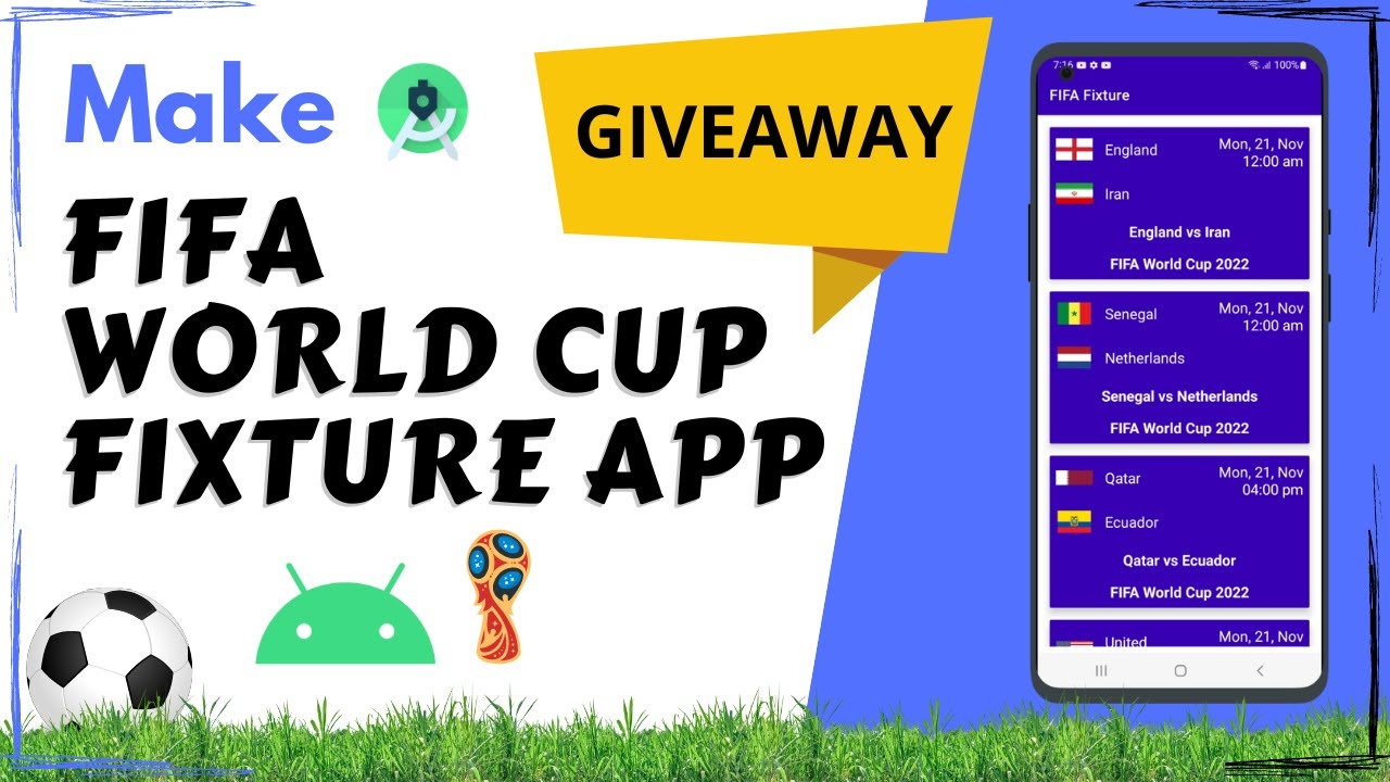 Make FIFA World Cup 2022 Fixture App | Android Studio | SPECIAL GIVEAWAY