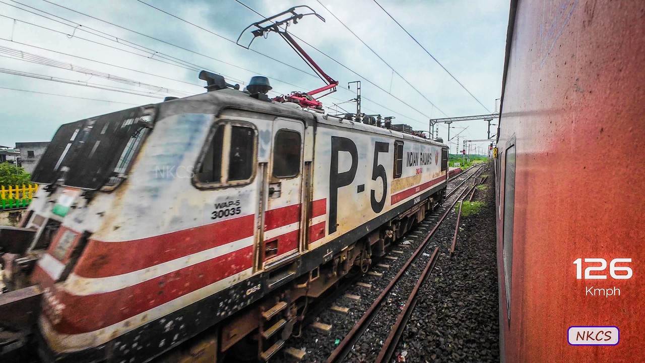 WAP5 vs WDP4D twins race next to New Upcoming Bullet Train Corridor in Gujarat | 130 Kmph Overtake