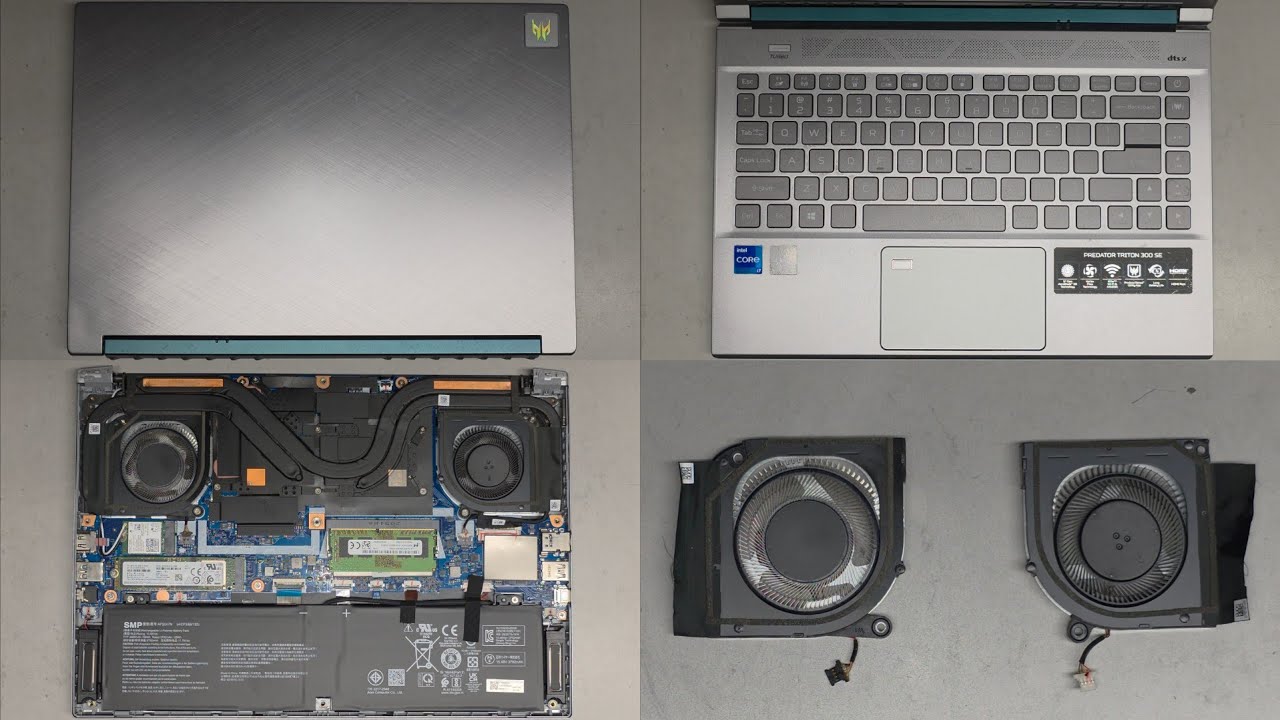 Acer Predator Triton 300 SE PT314 Disassembly RAM SSD Upgrade Battery Fan Replacement Repair