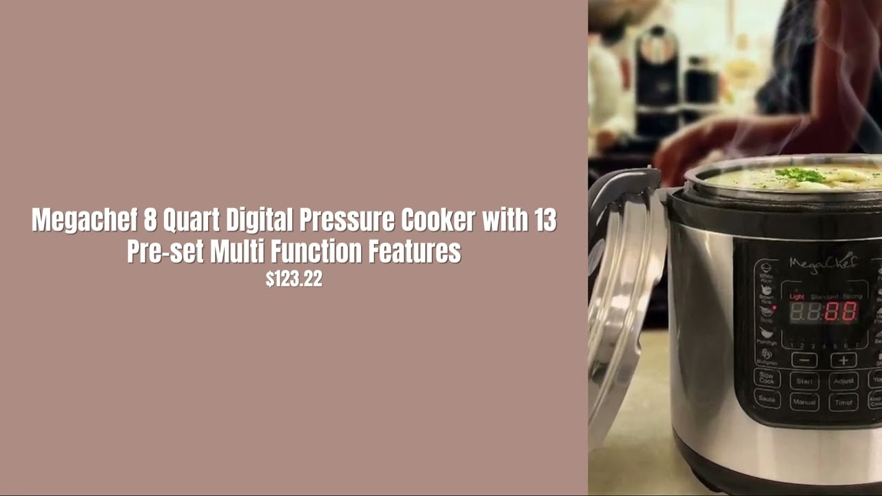 Megachef 8 Quart Digital Pressure Cooker with 13 Pre-set Multi Function Features