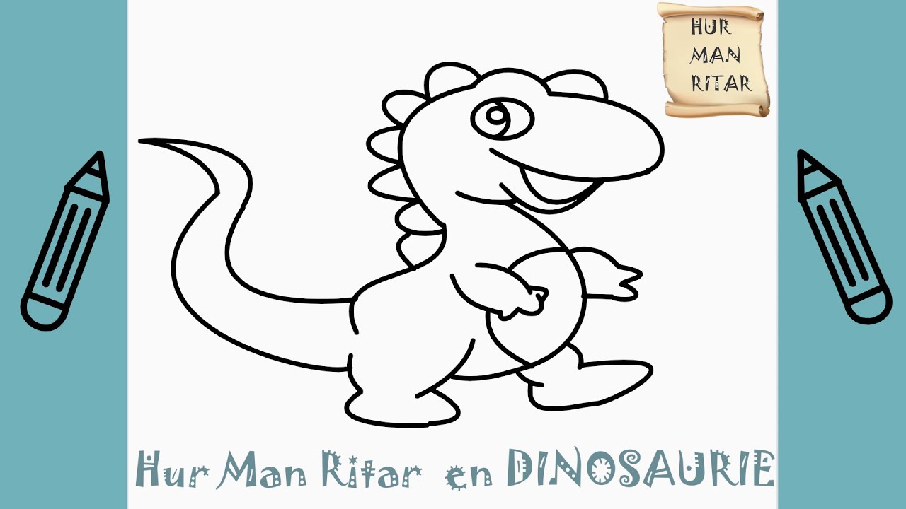 Hur Man Ritar en DINOSAURIE | Rita Det Själv | Lär dig att rita enkelt