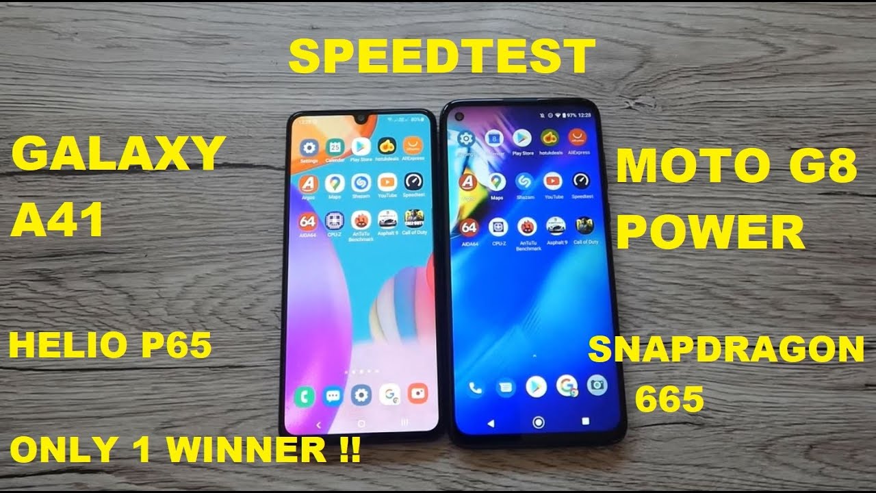 GALAXY A41 VS G8 POWER - SPEEDTEST!! HELIO P65 VS Snapdragon 665