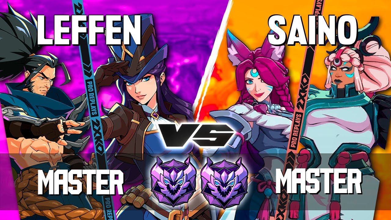 2XKO ▰ LEFFEN (Caitlyn-Yasuo) vs SAINO (Ahri-Illaoi) ▰ 2XKO Pro level replays