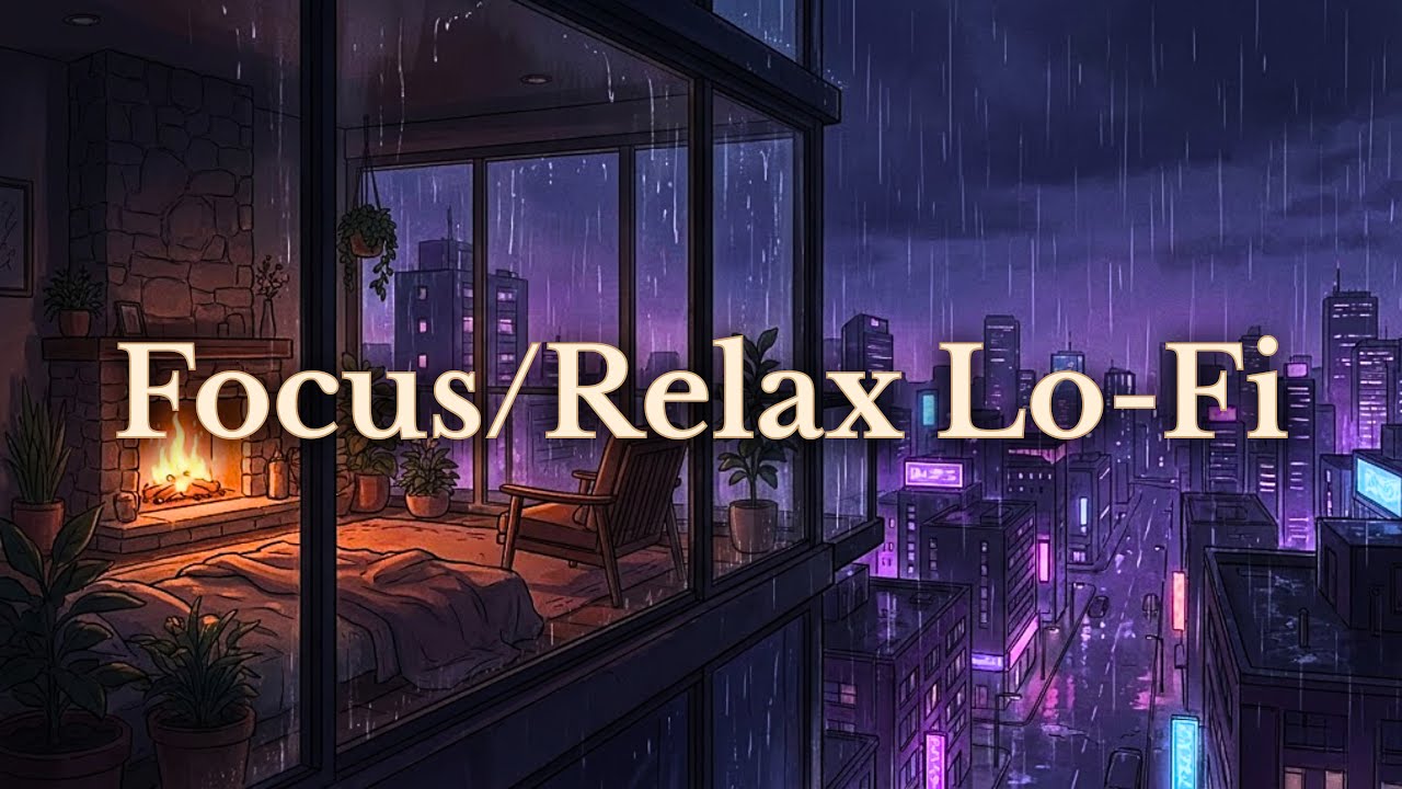 Night Lofi Balcony 🌙 Calm Rain & Chill Beats for Late Nights ☔️ | Lofi Rain Playlist