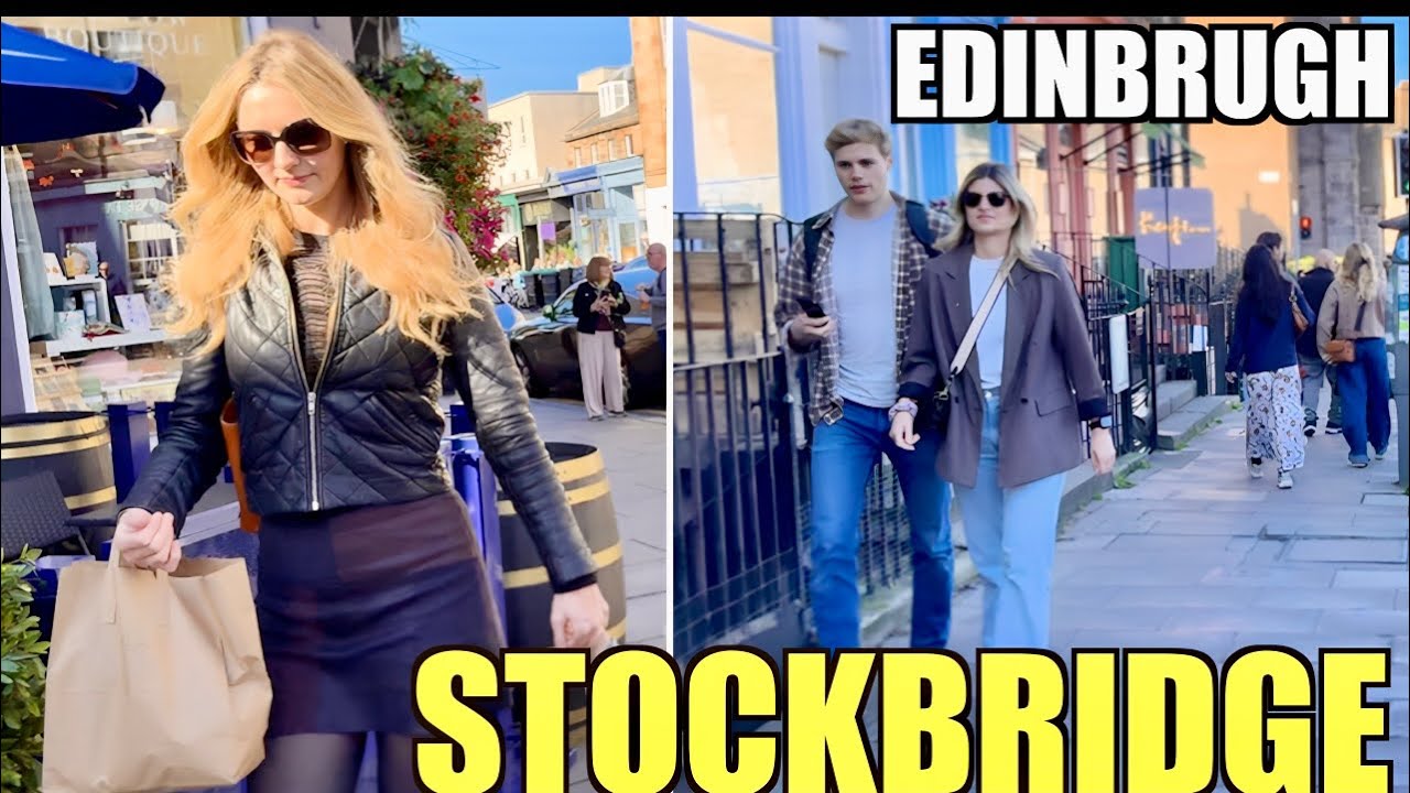 Edinburgh -Scotland | Stockbridge Walking tour | Binaural | 4K | 🏴󠁧󠁢󠁳󠁣󠁴󠁿