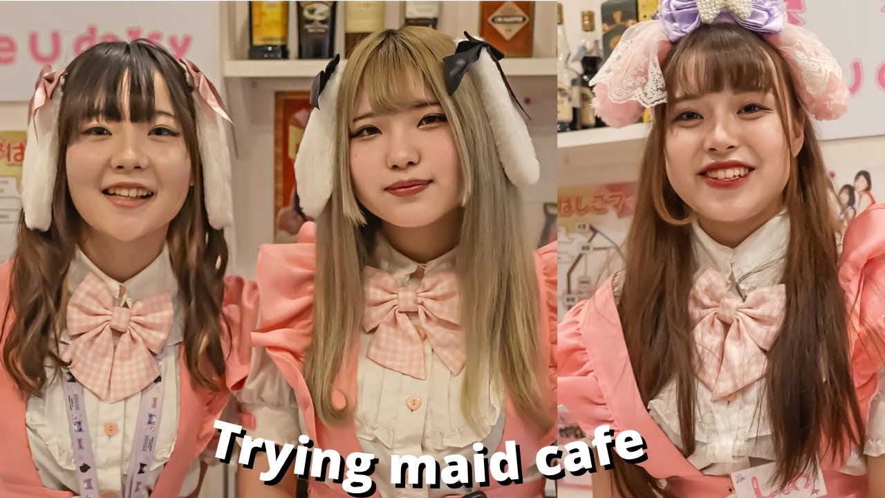 Невероятно милые девушки из горничной обслуживают меня в токийском районе Акихабара